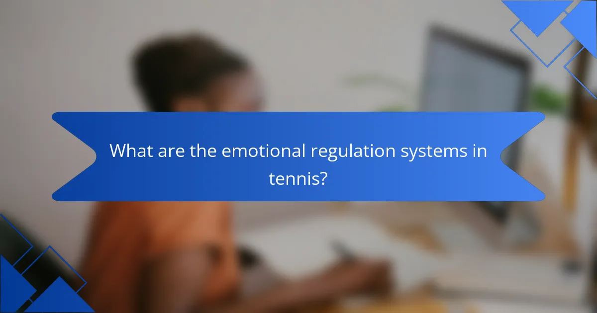 What are the emotional regulation systems in tennis?