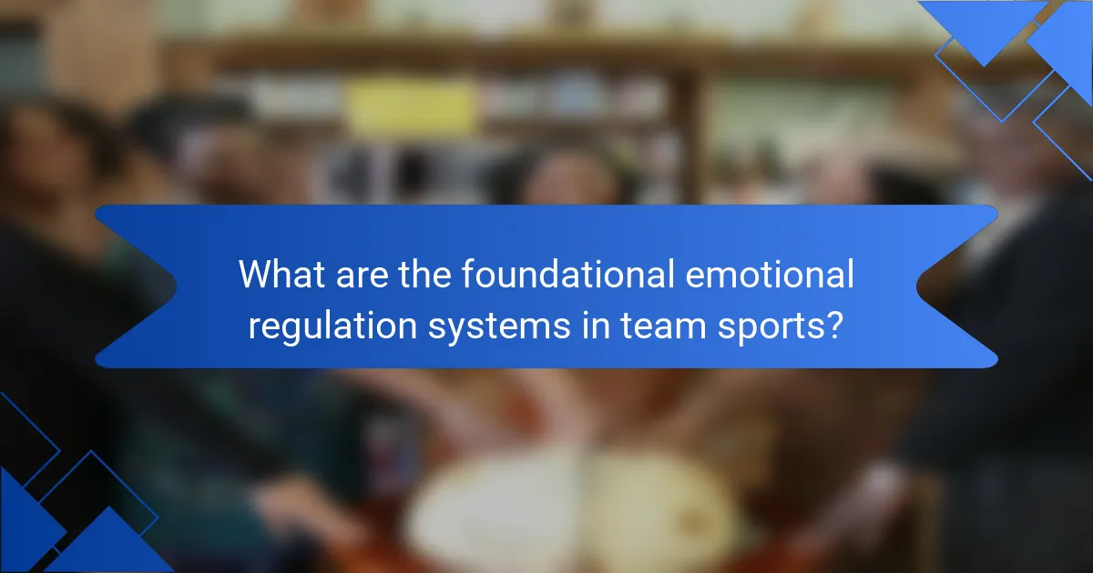 What are the foundational emotional regulation systems in team sports?