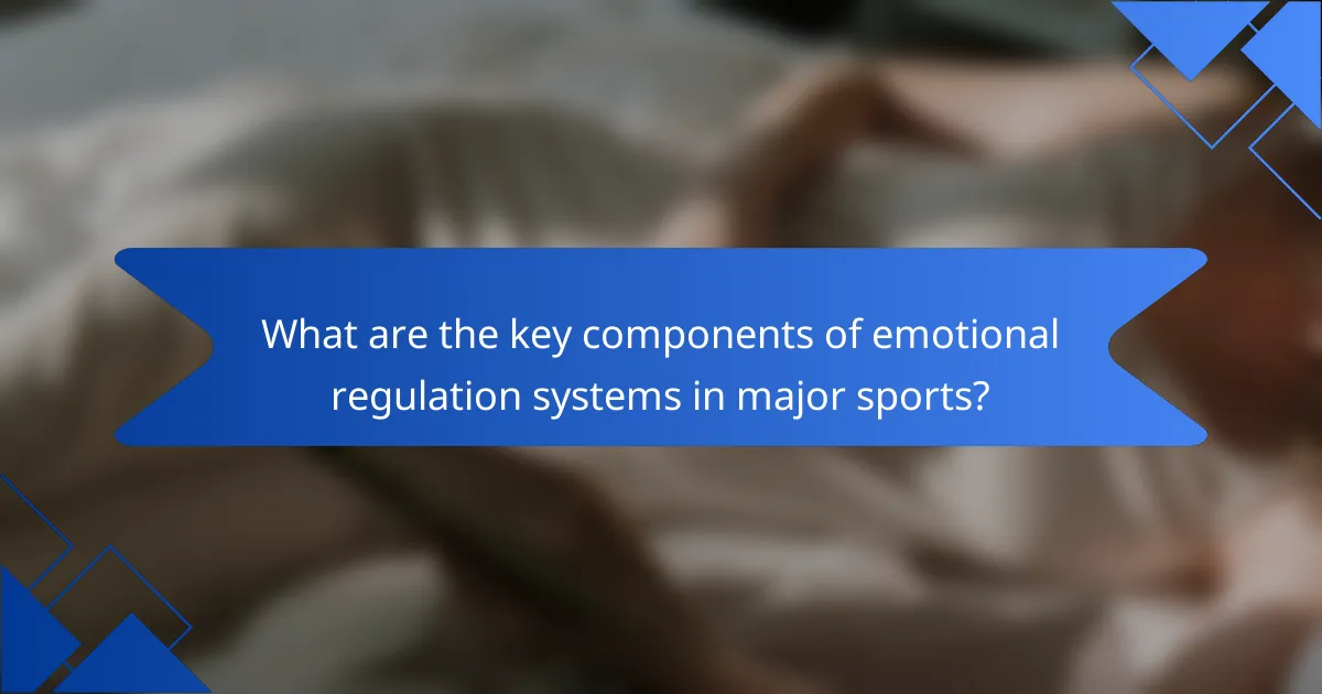 What are the key components of emotional regulation systems in major sports?