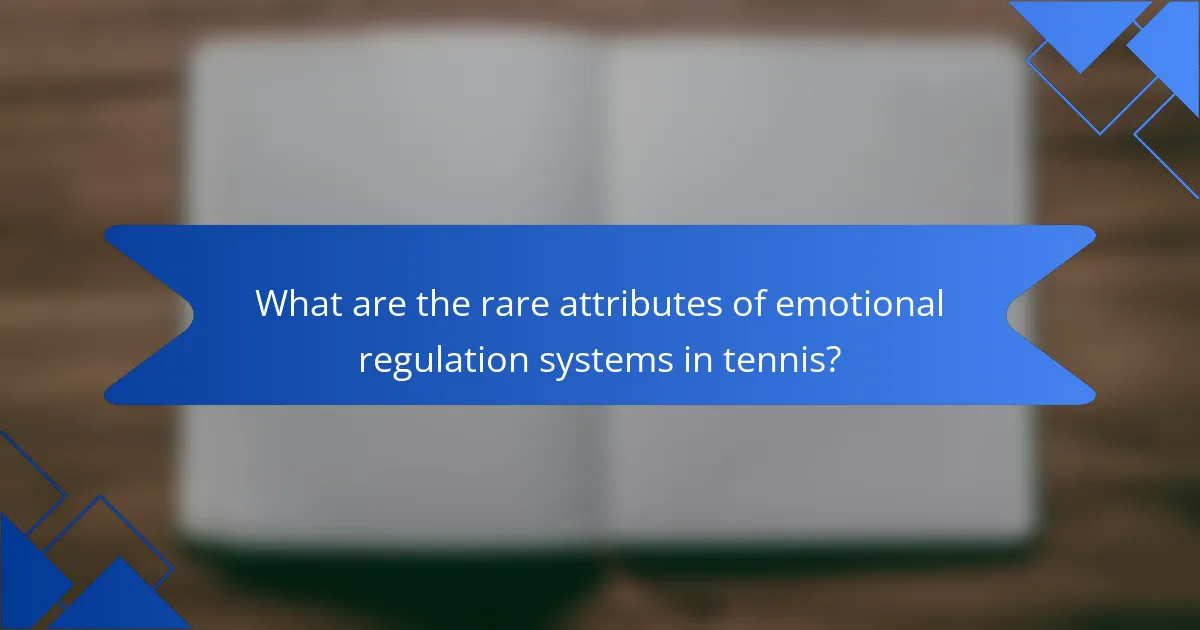 What are the rare attributes of emotional regulation systems in tennis?