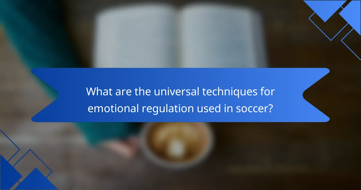 What are the universal techniques for emotional regulation used in soccer?