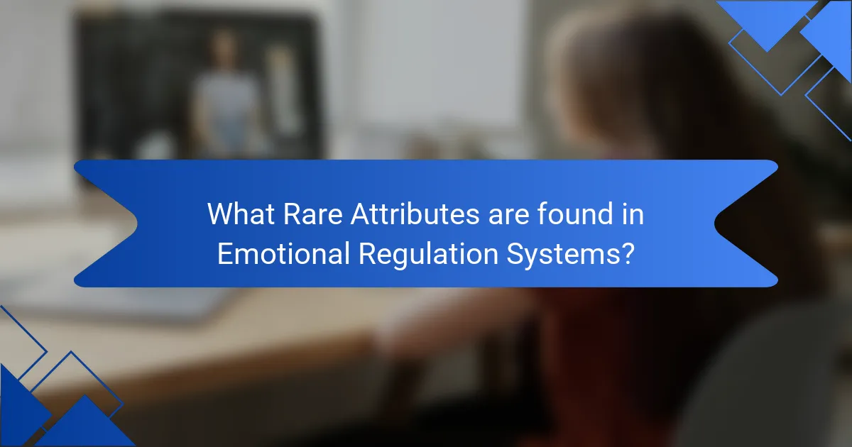 What Rare Attributes are found in Emotional Regulation Systems?