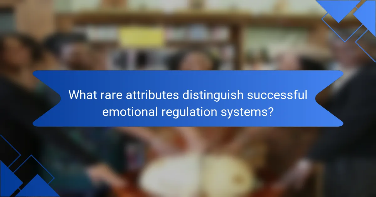 What rare attributes distinguish successful emotional regulation systems?