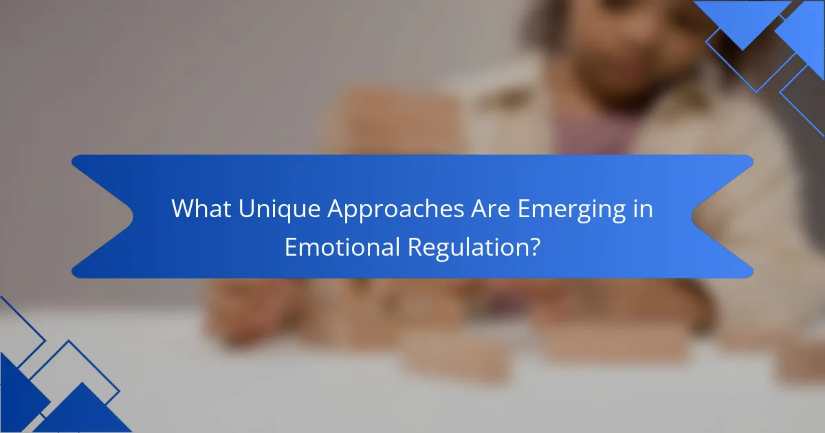 What Unique Approaches Are Emerging in Emotional Regulation?