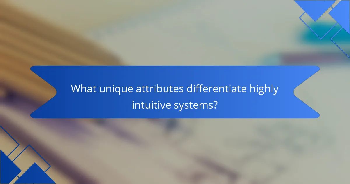 What unique attributes differentiate highly intuitive systems?