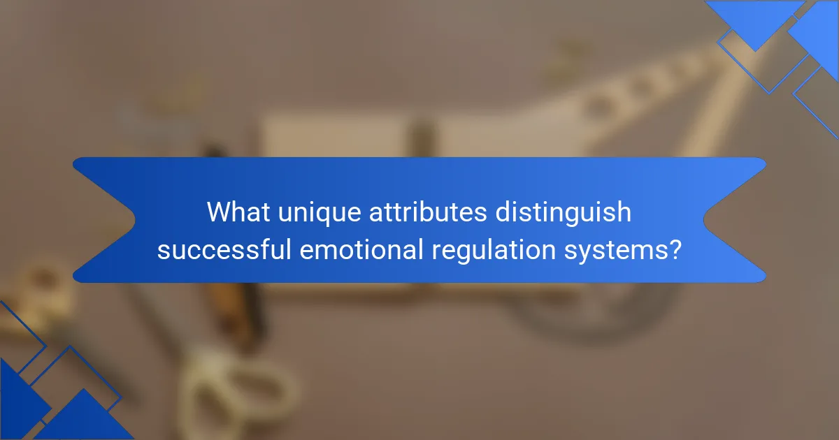 What unique attributes distinguish successful emotional regulation systems?
